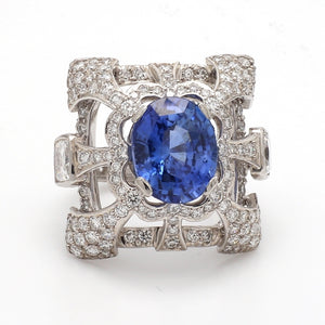SOLD - 4.58ct Oval, No Heat, Sapphire Ring - GIA Certified