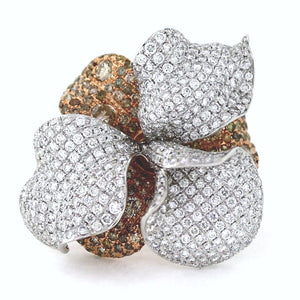 9.21ctw Pave Diamond, Flower Ring