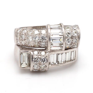SOLD - 3.50ctw Baguette and Round Brilliant Cut Diamond Band