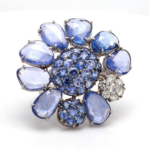 SOLD - 15.93ctw Fancy Cut and Round Brilliant Sapphire Ring