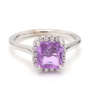 2.01ct Emerald Cut, Pink Sapphire Ring