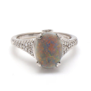 SOLD - 1.35ct Oval Cut, Black Opal Ring