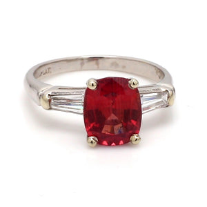 SOLD - 2.39ct Cushion Cut, Brown-Orange-Red, No Heat, Sapphire Ring - AGL Certified