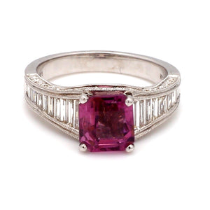 SOLD - 2.38ct Square Cut, Pink Spinel Ring
