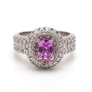 1.00ct Oval Cut Pink Sapphire Ring