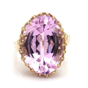 24.50ct Oval Faceted Kunzite Ring