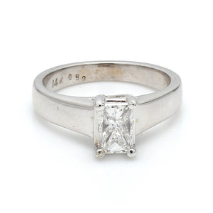 SOLD - 0.82ct F SI2 Radiant Cut Diamond Solitaire Ring - EGL Certified