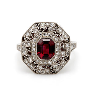 SOLD - 1.26ct Emerald Cut, African Ruby Ring - GIA Certified