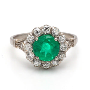 SOLD - 1.77ct Round Brilliant Cut Emerald Ring