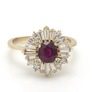 SOLD - 1.00ct Round Brilliant Cut Ruby and Diamond Ring