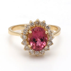 SOLD - 1.87ct Oval Cut, Rubellite Tourmaline Ring