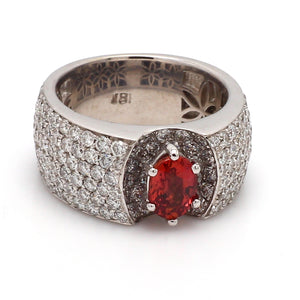 SOLD - 0.90ct Oval Cut, Padparadscha Sapphire Ring