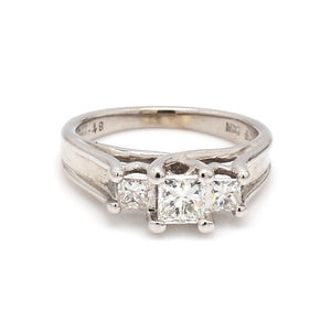SOLD - 0.48ctw Princess Cut Diamond, 3-Stone Ring