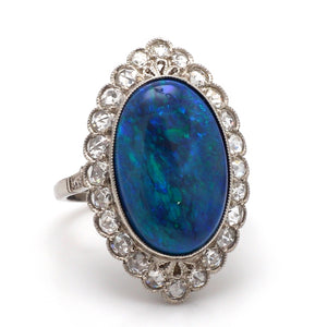 SOLD - 7.13ct Oval Cut, Blue-Green Opal Ring