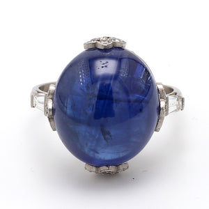 SOLD - 18.50ct Oval Cabochon Cut, Sapphire Ring - GIA Certified