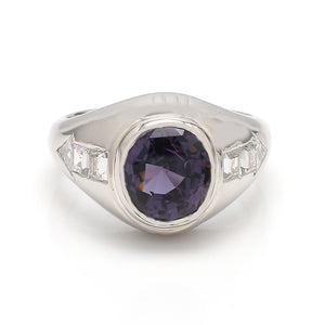 4.52ct Oval Cut, Purple Spinel Ring - GIA Certified