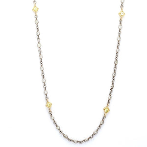 1.75ctw Fancy Yellow and Round Brilliant Cut Diamond Necklace