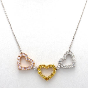 1.41ctw Round Brilliant Cut Diamond Heart Necklace