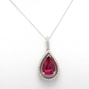 2.80ct Pear Shaped Pink Tourmaline Necklace