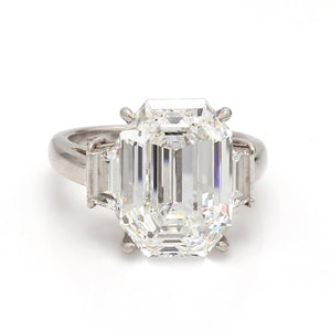 SOLD - 8.83ct F VS1 Emerald Cut Diamond Ring - GIA Certified